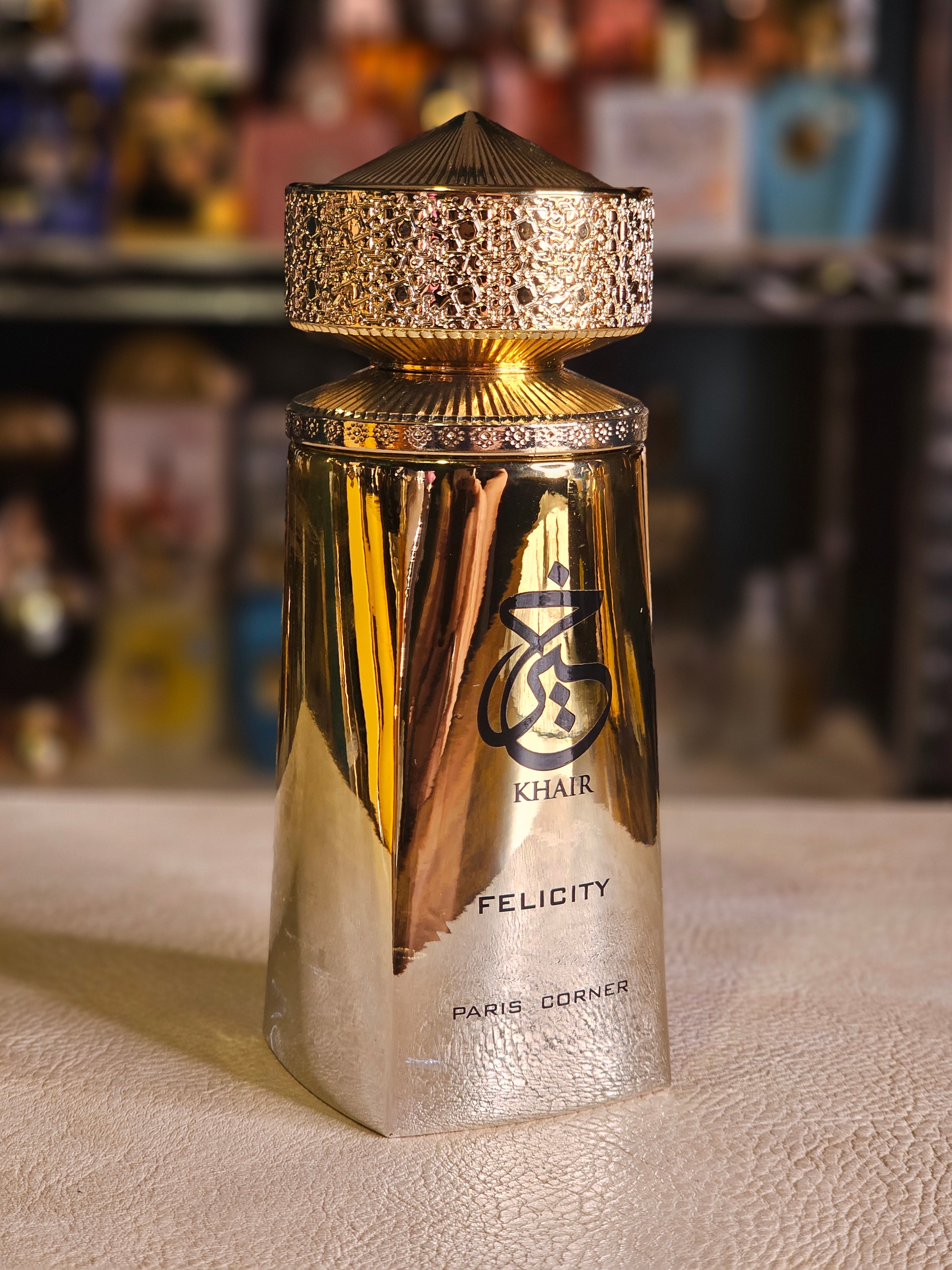Khair Felicity de Paris Corner — presentación y empaque Limbiq Scents