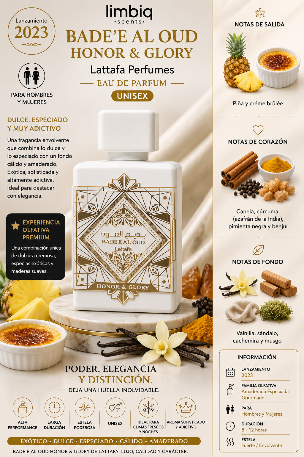 Bade'e Al Oud Honor & Glory EDP 100 ml. Lattafa